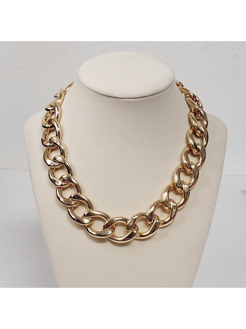 Elegant Chunky Cuban Style Gold Plated Chain Necklace